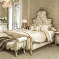 thumbnail image 2 of Michael Amini Platine de Royale Eastern King Velvet Panel Bed - Champagne Ivory, 2 of 13