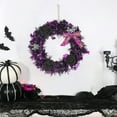 thumbnail image 2 of Halloween Black Rose Wreath with Twigs & Artificial Flowers - Festive Door Hanging Decor for Wall Decorative Holiday Rattan Wreath Door Porch Window Party Hanging Decor, 2 of 6