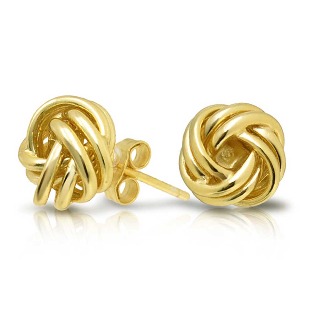 Bling Jewelry Woven Twisted Rope Love Knot Stud Earrings For Women