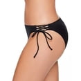 thumbnail image 2 of Salt + Cove Junior's Lace Up Hipster Bikini Bottoms Swimsuit Black Size Small, 2 of 3