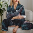 thumbnail image 6 of Sikiie Wave Chain Shark Women's Long-Sleeve Shirt and Full-Length Bottom Pajama Set (s-xxl)-Large, 6 of 7