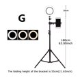 thumbnail image 2 of Estudio fotográfico Anillo de luz LED Lámpara Selfie Temperatura de color ajustable Fotografía 16cm Luz 160cm Trípode Abrazadera para teléfono Guardurnaity EL2073-06B, 2 of 2
