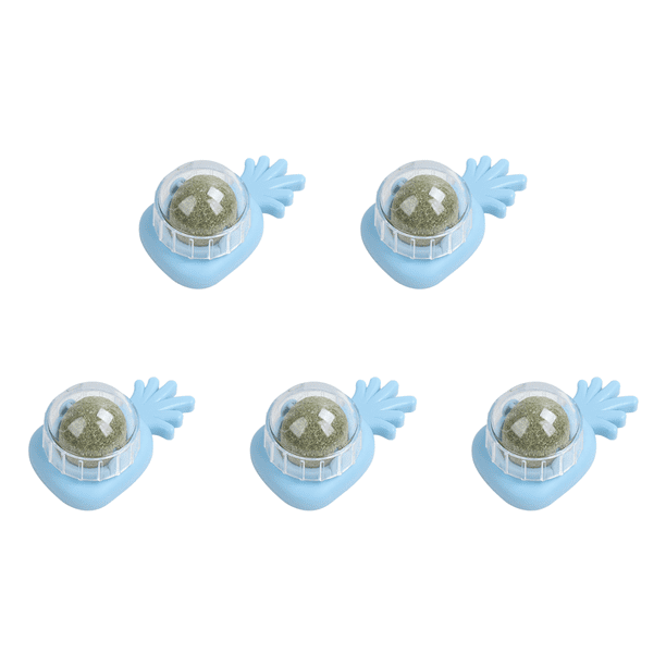 Piña Catnip Lickable Ball Interactivos Hierba Gatera Suministros para (Azul Claro)
