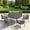 Black Table-Gray Cushion, variant on Vicllax 5 Pieces Outdoor Patio Dining Set, 41" Gray Round Table and 4 Rattan Chairs with Soft Gray Cushions