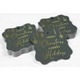 thumbnail image 4 of Inkdotpot Real Gold Foil Merry Christmas & Happy Text Tags Favor Bracket Shape Hang Pack Of 100 Paper Tags, 4 of 7