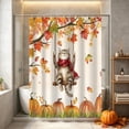 thumbnail image 6 of Yhmxh Halloween & Fall Shower Curtain with 12 Hooks, Gothic Moon Cute Ghost Autumn Cat Pumpkin Bathroom Curtain Set, Waterproof Polyester Bath Curtain for Bathroom Home Decor, 6 of 6