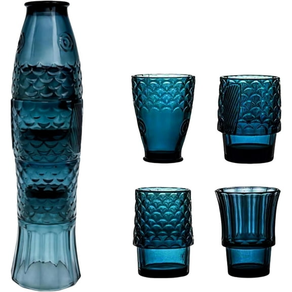 Mualuwi Stackable Fish Old Fashioned Glasses (Set of 4)