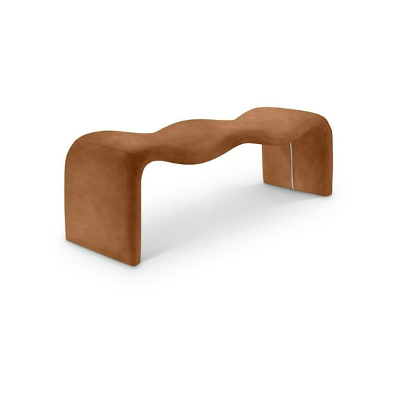 Meridian Furniture Willow Cognac Vegan Leather Bench