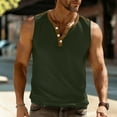 thumbnail image 6 of DxhmoneyHX Mens Tank Tops Wicking Muscle Blouse Summer V Neck Sleeveless Half Button Shirts Loose Gym Workout Athletic Tees, 6 of 9