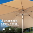 thumbnail image 5 of 9FT Patio Umbrella, Outdoor Table Umbrella with Push Button Tilt and Crank, UV Protection Waterproof Market Sun Umbrella with 8 Sturdy Ribs for Garden, Deck, Backyard, Pool (Beige), 5 of 9