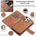 thumbnail image 3 of Dteck for iPhone 13 Pro Case Detachable Wallet Case with Card Holder, 2 in 1 PU Leather Flip Folio Case with Stand Shockproof Phone Cover,Brown, 3 of 6