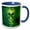 Blue/White, variant on 3drose, Smoke Green Skull Surrounded by More Green Smoke, 11oz Two-tone Red Mug