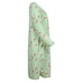 thumbnail image 3 of Emme Jordan 3/4 Sleeve Fleece Snap-Front Women's Duster-Mint Roses-Size Medium, 3 of 4