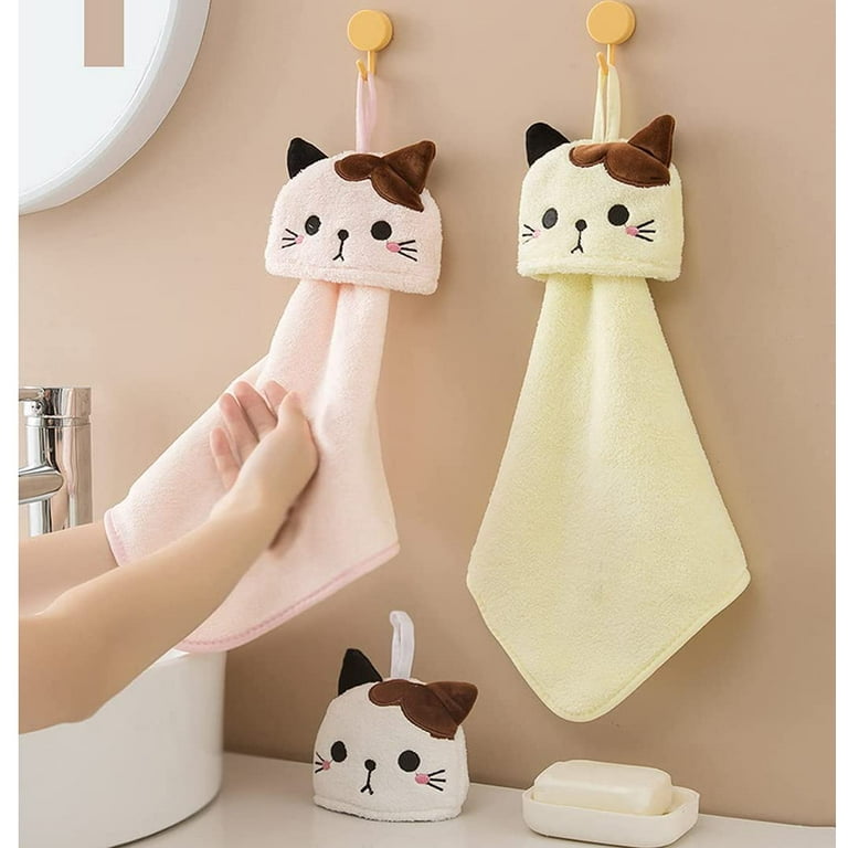 3 Pack Hand Towels,Towels with Hanging Loop, Children Animals Hand Towel,  Absorbent Hand Towel