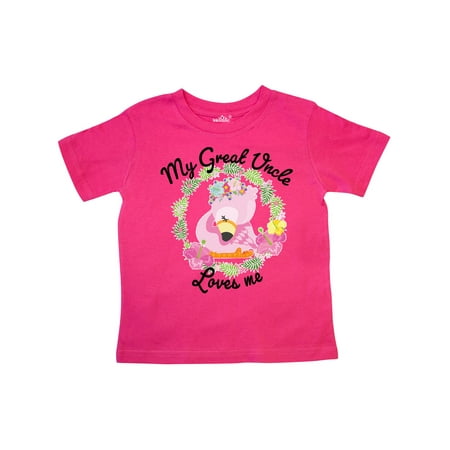 

Inktastic Baby Flamingo My Great Uncle Loves Me in Flower Wreath Gift Toddler Boy or Toddler Girl T-Shirt