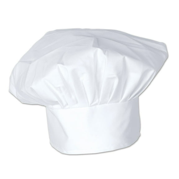 Party Central Club Pack of 12 White Adult Unisex Chef's Toque Hats Halloween Costume Accessories -