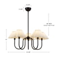 thumbnail image 6 of Alora Lighting Ch610530 Rosemary 5 Light 31" Wide Chandelier - Matte Black / Folded White, 6 of 7