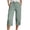 Mint Green, variant on Qiopertar Women's Casual 3/4 Length Drawstring Pants Summer Relaxed Solid Color Elastic Waist Pull-On Pants with Pockets and Slit Hem, Gray M
