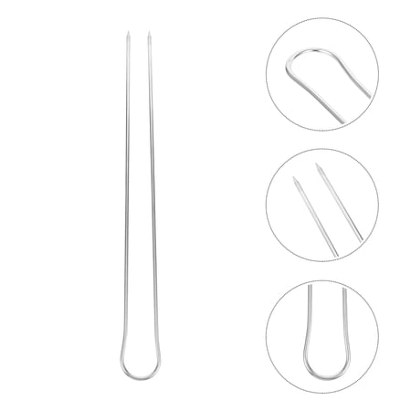 KONTONTY 6Pcs Stainless Steel Barbecue Skewers with U Shape Design for Easy Flipping and Even Cooking