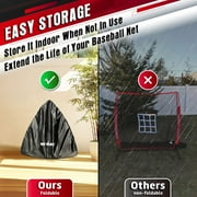 5 x 5 Baseball & Softball Practice Hitting & Pitching Net similar to Bow Frame, Great for All Skill Levels