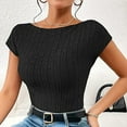 thumbnail image 5 of ZyeKqe Going out Tops for Women Short Sleeve Shirts Backless Crop Top Ribbed Knit Slim Fitted Basic TeesS-XXL, 5 of 8