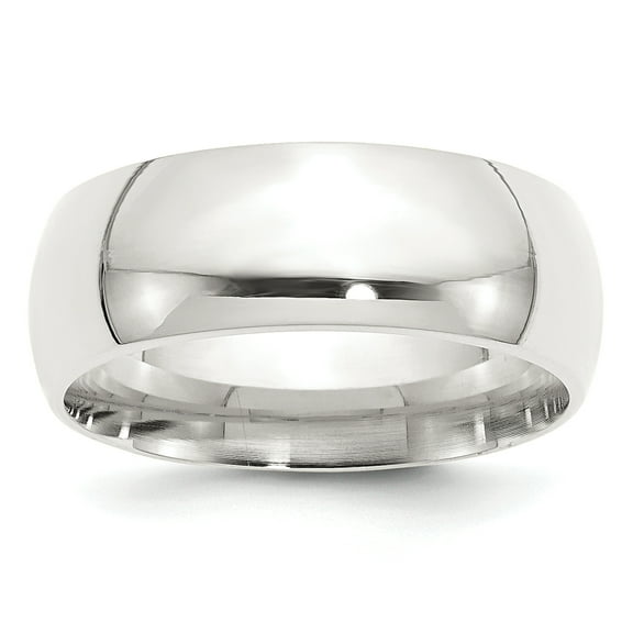Bridal QCF080-7 8 mm Sterling Silver Comfort Fit Band, Size 7