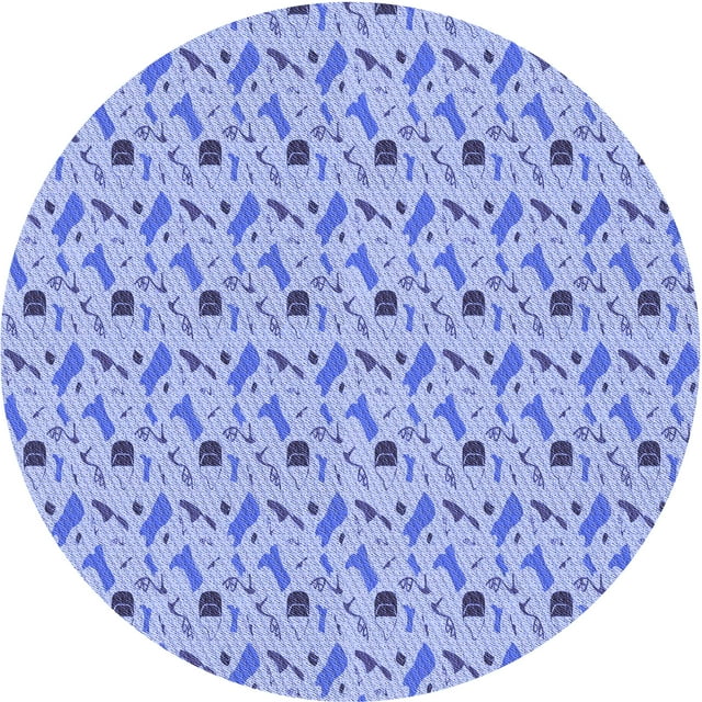 Ahgly Company Tapis d'Intérieur Lavable en Machine Carré Transitionnel Bleu Pastel, 3 Pieds Carré