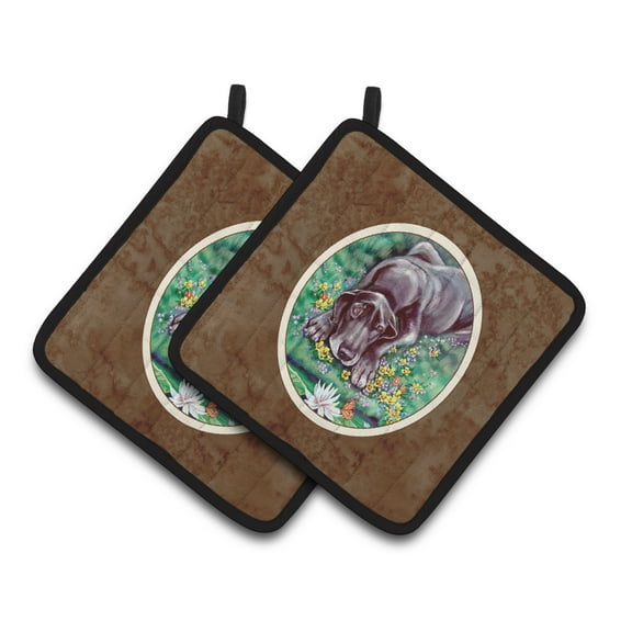 Carolines Treasures 7235PTHD Blue Great Dane Pair of Pot Holders, 7.5 x 3 x 7.5 in.