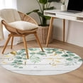 thumbnail image 4 of Sage Green Eucalyptus Round Area Rug 3.3Ft Washable Circle Rugs for Dining Room Table, Country Leaves Pastoral Plants Wooden Non-Slip Carpet Floor Mats Indoor Outdoor Carpet Runner Home Decor, 4 of 8