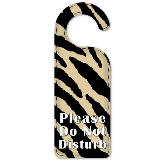Do Not Disturb Door Knob Hanger Sign - Tan Zebra