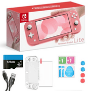Nintendo Switch Lite Coral - 5.5" Touchscreen Display, Built-in Plus Control Pad, Built-in Speakers, 802.11ac WiFi, Bluetooth, w/switch accessories + USB cable + 128GB Card