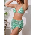 thumbnail image 2 of DARING DIVA Women's Water Ripples Colorblock Halter Bikini Set X-Small Green White, 2 of 6