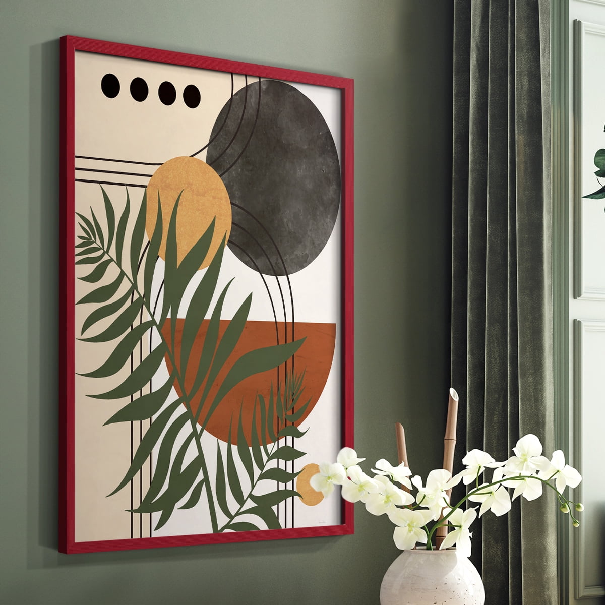 Contemporary Palm II in Paper Solid Wood 8 x 10 Framed Print