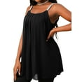 thumbnail image 3 of Enwejyy Womens Summer Chiffon Round Neck Sleeveless Pleated Camisole Tank Tops, 3 of 3