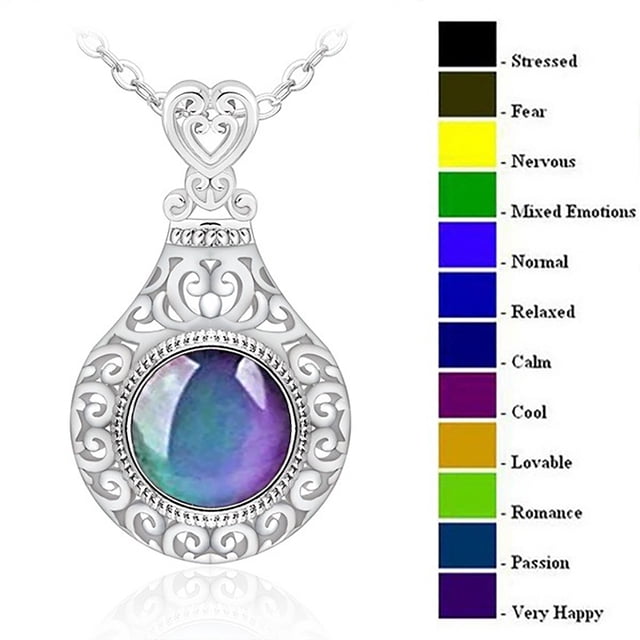 Clearance! Bradem Necklaces & Pendants, 925 Sterling Moods Necklack for Women Vintage Openwork Necklack Jewelry Temperature Control Color Change Moods Necklack, 1Pc Necklace, Lady Necklace
