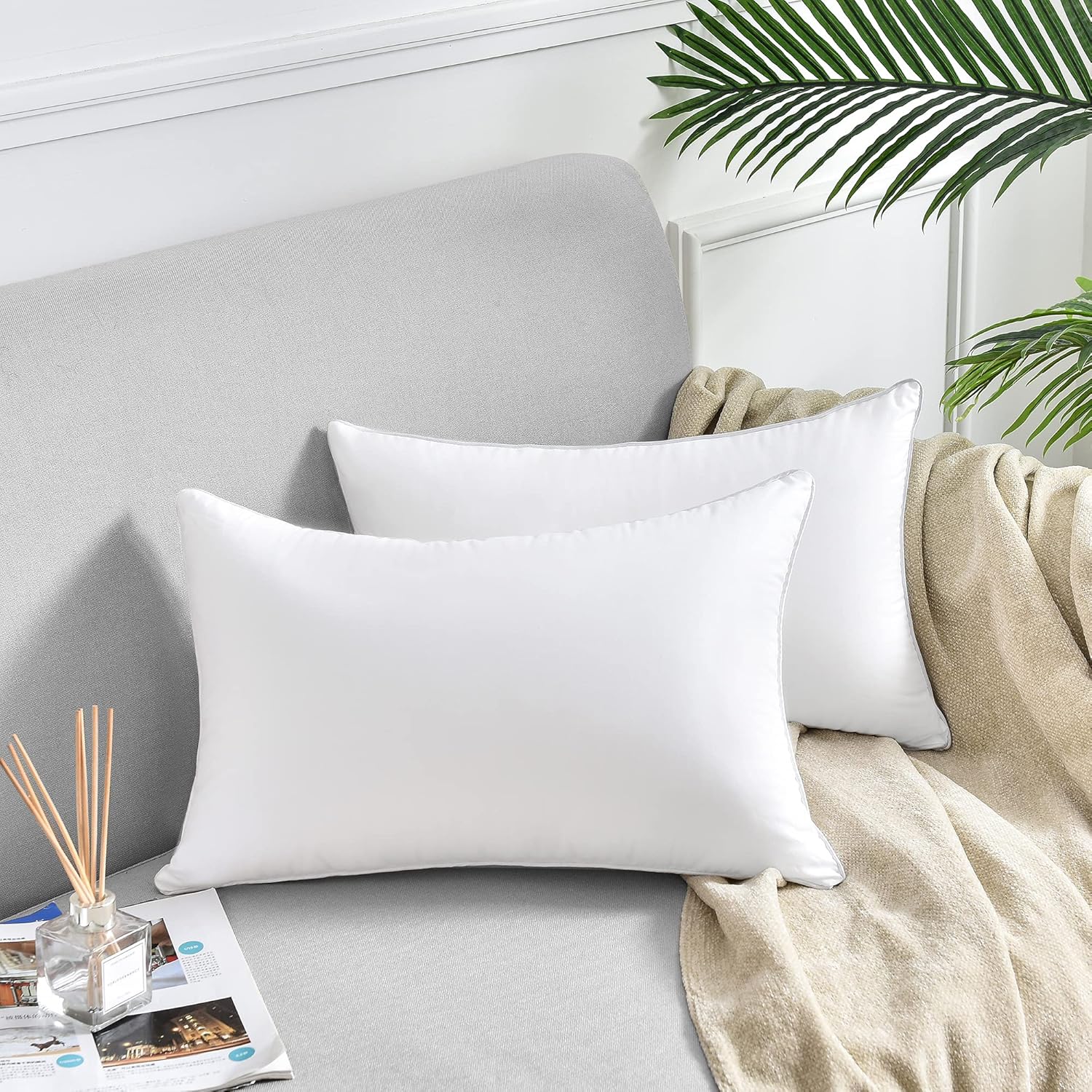 Cookey 12" x 20" Pillow Inserts, 2-Pack, White photo 2