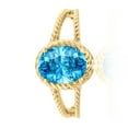 thumbnail image 3 of AoneJewelry 1.25 Carat Blue Topaz Oval Shape Ring In 10K Solid Rose, White & Yellow Gold, 3 of 5