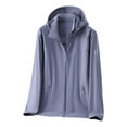 thumbnail image 2 of GaThRRgYP Women's Lightweight Sun Protective Tunic Summer Beach Cover-Up,Woman Casual Solid Sports Hooded Long Sleeve Zipper Sun-proof High Elastic Purple XXXXL, 2 of 7