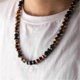 thumbnail image 3 of Men's 8mm Natural Tiger Eye Lava Bead Necklace Stainless Steel Toggle 18 Inch, 3 of 5