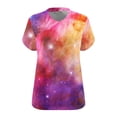 thumbnail image 4 of Lovskoo 2024 Outer Space T Shirts for Women Graphic Printed Galaxy Solar System Planets Nebula Shirt Short Sleeve V Neck Blouse Yellow XL, 4 of 5