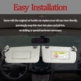 thumbnail image 5 of Car Left Driver & Right Passenger Side Sun Visor With Makeup Mirror, For Ford Focus 2012 2013 2014 2015 2016 2017 2018 Replacement Sunshade Sun With Light -Main driver-left, 5 of 5
