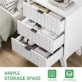 thumbnail image 4 of FANRAL Set of 2 Fluted 3 Drawer Nightstands,Modern Bedside Tables with Anti-Tip Safety Design,Wood End Tables for Bedroom Living Room,White Night Stand, 4 of 7