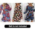 thumbnail image 3 of Vestido a media pierna elegante informal de manga larga con cuello redondo y estampado floral de mod Abanopi Grande, 3 of 7