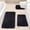 Black, variant on Bathroom Rug Set, 3-Piece Solid Color Faux Silk Wool Bath Mat, Absorbent Non-Slip Toilet Mat for Bathroom Home Floor Decor (Beige)
