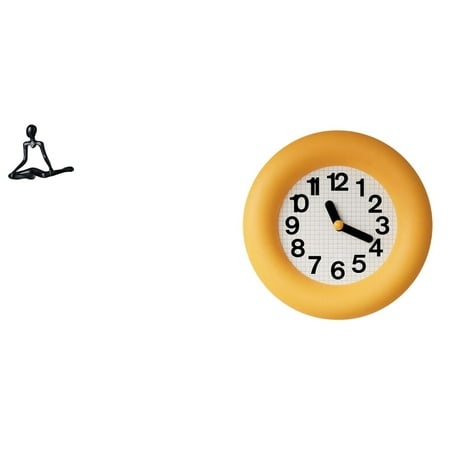 CoudarTitie Creative Abstract Thinker Sculpture Ornament and Contemporary Silent Wall Clock for Bedroom Kitchen Dining Room Housewarming Gift Decor