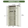 thumbnail image 4 of Uforic 67.1"H Wood Garage Storage Cabinet with Hooks & Adjustable Shelves, White, 4 of 8