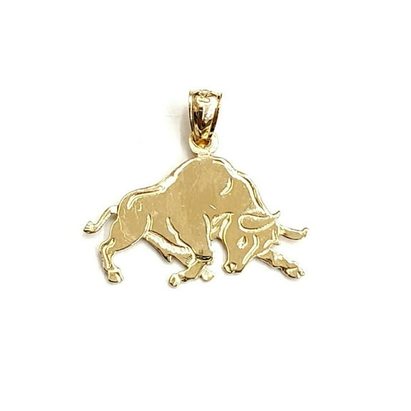 14k yellow solid Gold taurus bull zodiac Pendant charm fine gift jewelry 1.5g