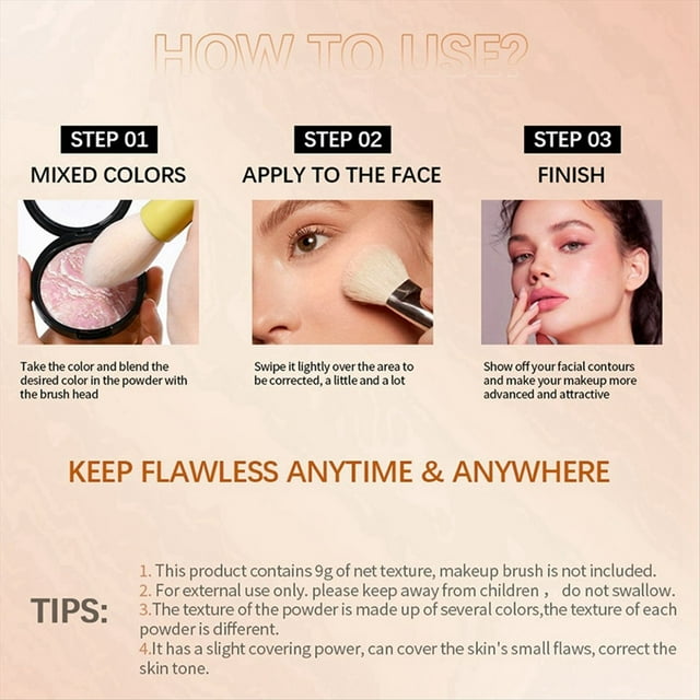 Maquillaje de Base Mate Al Horno, Base de Equilibrio Correctora de Color con Control de Aceite, Base en Polvo Mate Natural 2 Bronceado