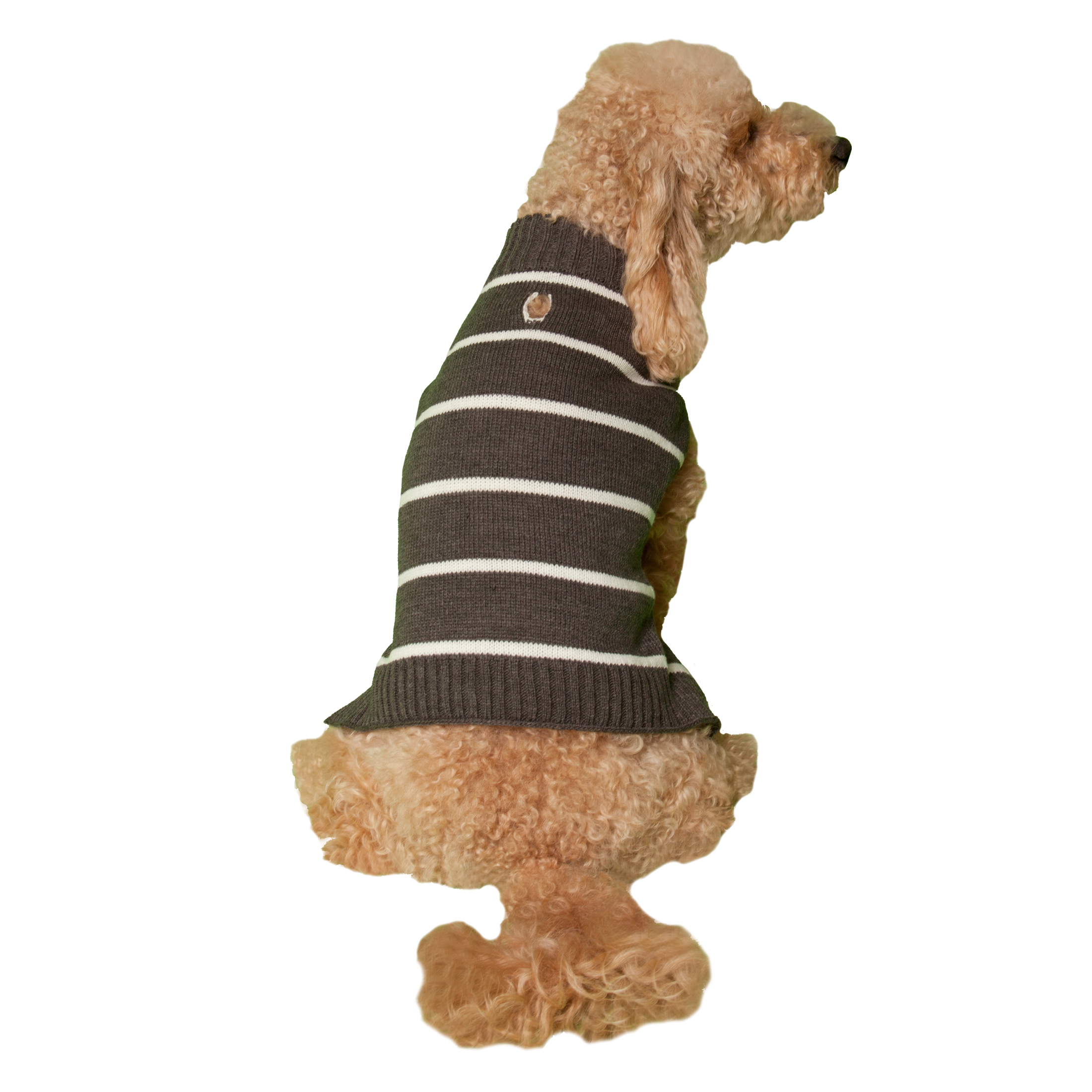 Vibrant Life Fall Gray Basic Striped Dog Sweater