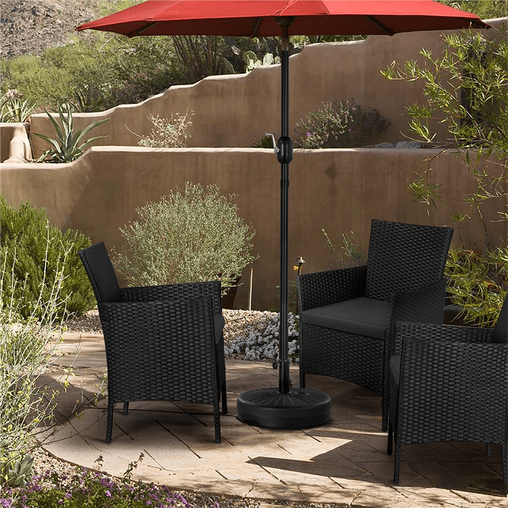 Renwick 22L Fillable HDPE Umbrella Base Stand for Outdoor Patio Garden, Black